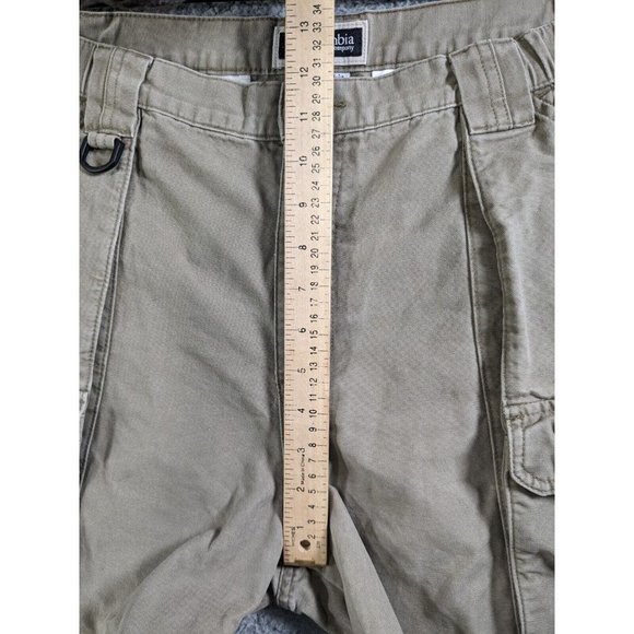 Columbia Shorts Mens Large Cotton Canvas Cargo Trail Hiking Outdoor Beige - Picture 9 of 16